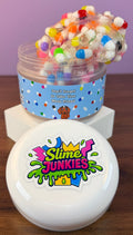 clear crunch bomb slime packed full with mini fake pills texture