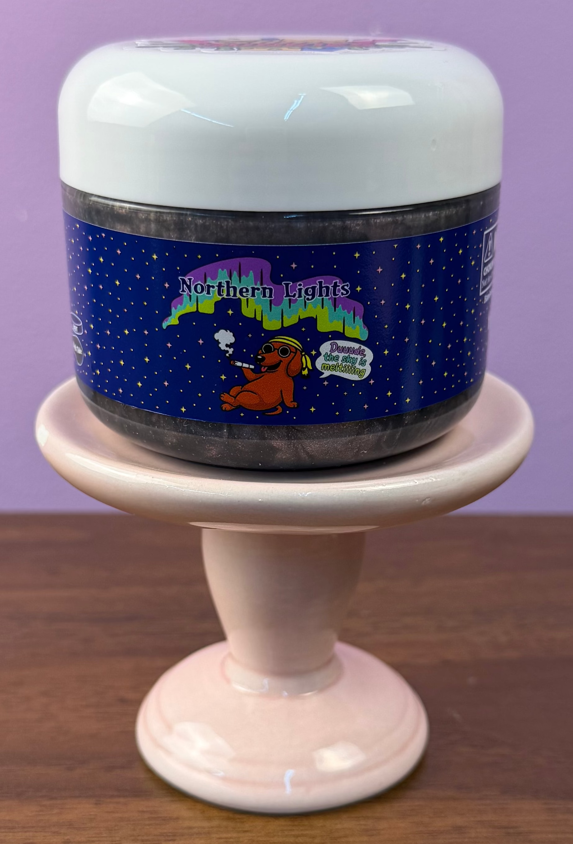 silver rainbow clear glue slime with a rainbow holographic shimmer texture